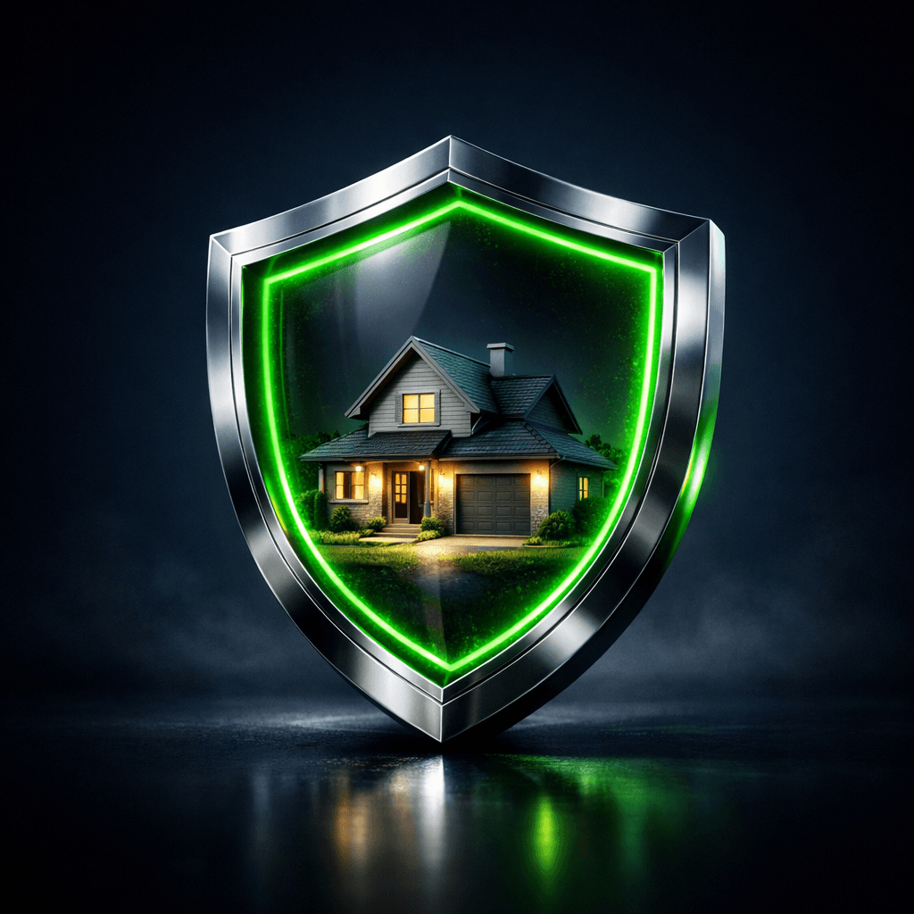 Säkerhetssköld — illustration av hemlarm